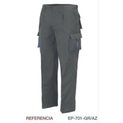 PANTALON MULTIBOLSILLOS C/REFUERZO GRIS L9000 T-48
