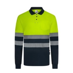 POLO GRIS BICOLOR M/L ALTA VISIBIL AZUL/AMAR T.M