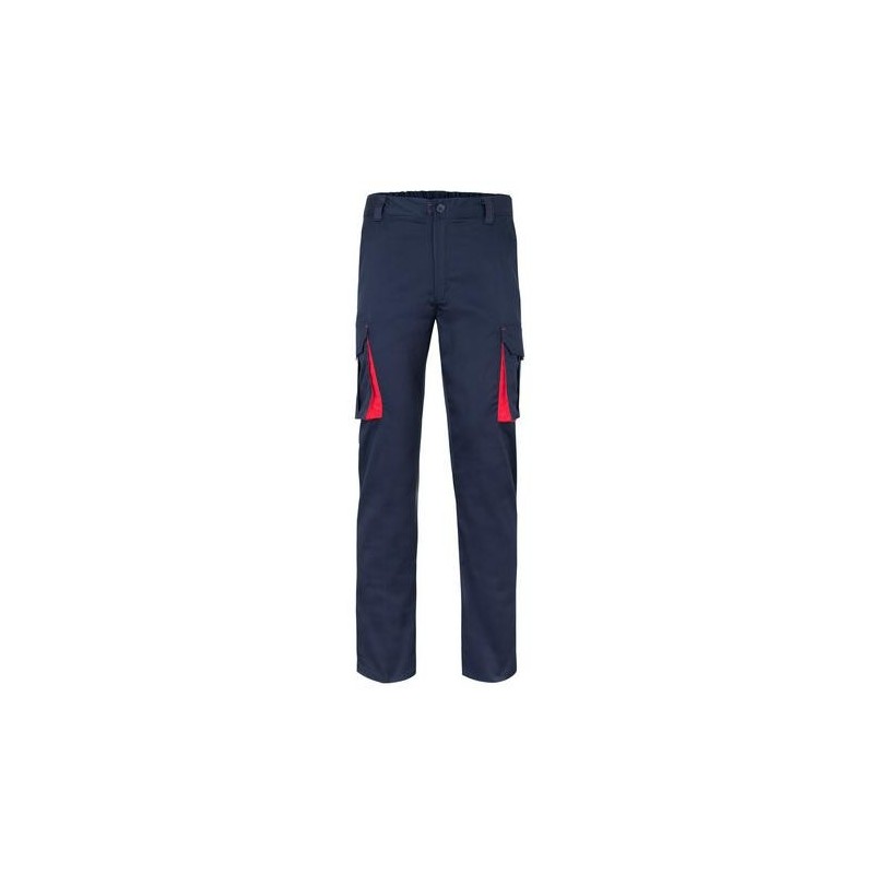 PANTALON STRETCH BICOLOR COLOR AZUL/ROJO T.38