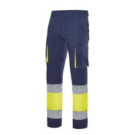 PANTALON STRETCH A.V. AZUL MAR/AMA.FLUOR T- XL