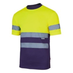 CAMISETA ALTA VISIBILIDAD AMA.FLUOR/MARINO T- M