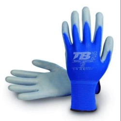 GUANTE NYLON AZUL POLIURETANO GRIS 500AZ URETAN-11