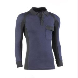 POLO PIQUE MANGA LARGA FLEX MARINO/NEGRO 681/L