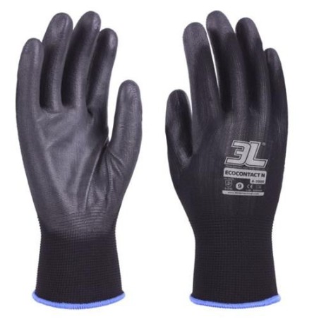 GUANTE PU NEGRO S/COSTURAS ECOCONTACT N A2000 T- 6