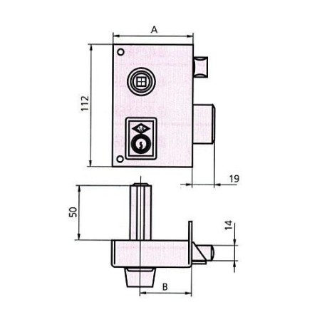CERRADURA SOBREPONER 56B 60 IZDA. HE PF. CVL