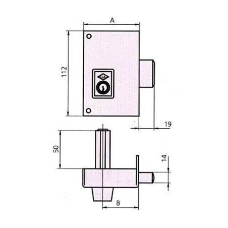 CERRADURA SOBREPONER 56C 70 DCHA. HE PF. CVL