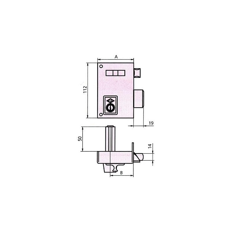 CERRADURA SOBREPONER 156A 70 IZDA. HE RD. CVL