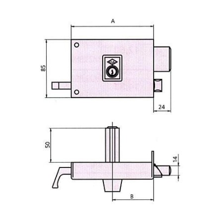 CERRADURA SOBREPONER 1125A 8 DCHA. HE RD. CVL