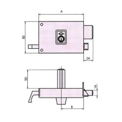 CERRADURA SOBREPONER 1125A 12 IZDA. HE RD. CVL