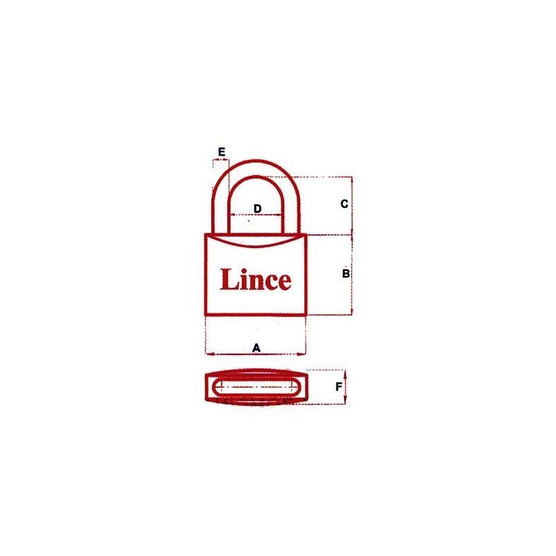 CANDADO LATON 300/15 ARCO NORMAL LL./IG. LINCE