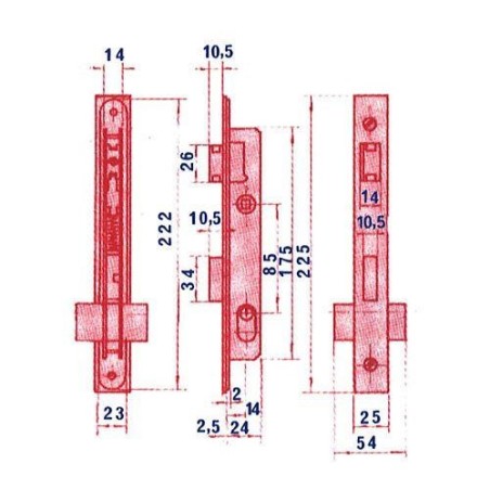 CERRADURA PUERTA METALICA 5550/14 LINCE