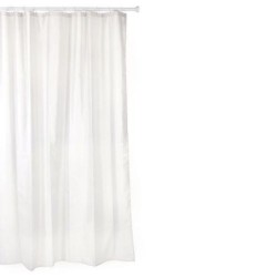 CORTINA BAÑO POLIESTER 220X200 BLANCO ANILLAS