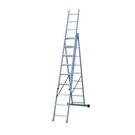 ESCALERA INDUSTRIAL ALUMINIO 3 TRAMOS 9 PELDAÑOS