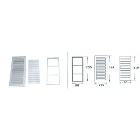 REJILLA EMPOTRAR REGULABLE BLANCA 12X24 R175