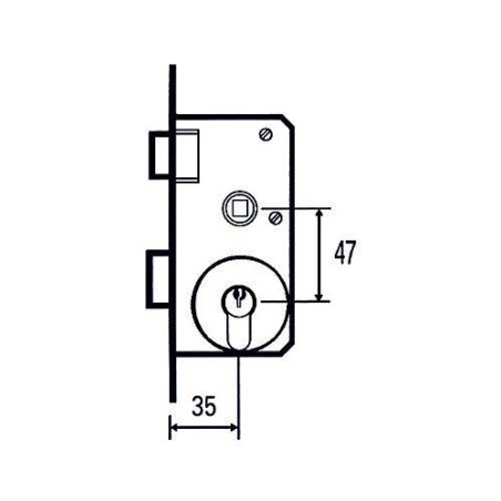 CERRADURA EMBUTIR 1501-2P 35 MCM