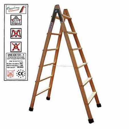 ESCALERA MADERA DOBLE 9-PELDAÑOS CON TACO D9T