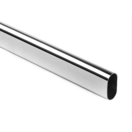 BARRA TUBO OVAL CROMO 25X15 1.5 METROS 220012