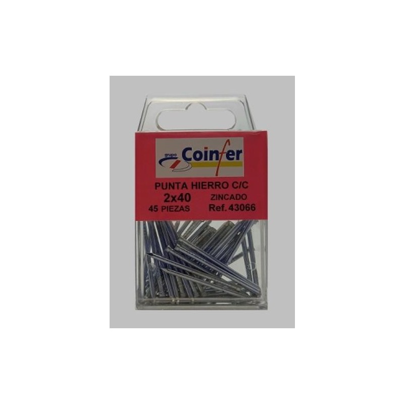 PUNTA HIERRO CABEZA CONICA 2X40 ZN. BLISTER