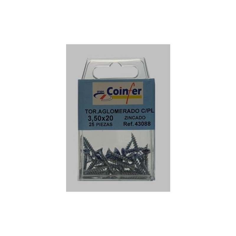 TIRAFONDO C/PL. 3,50X20 ZN. BLISTER