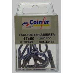 TACO 5 NYLON+ HEMBRILLA ABIERTA 17X60 ZN BLISTER