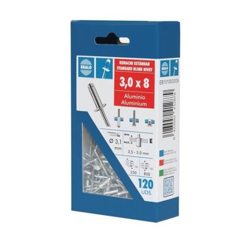 REMACHE ALUMINIO 3,2X8 ECOBLISTER (C-120)