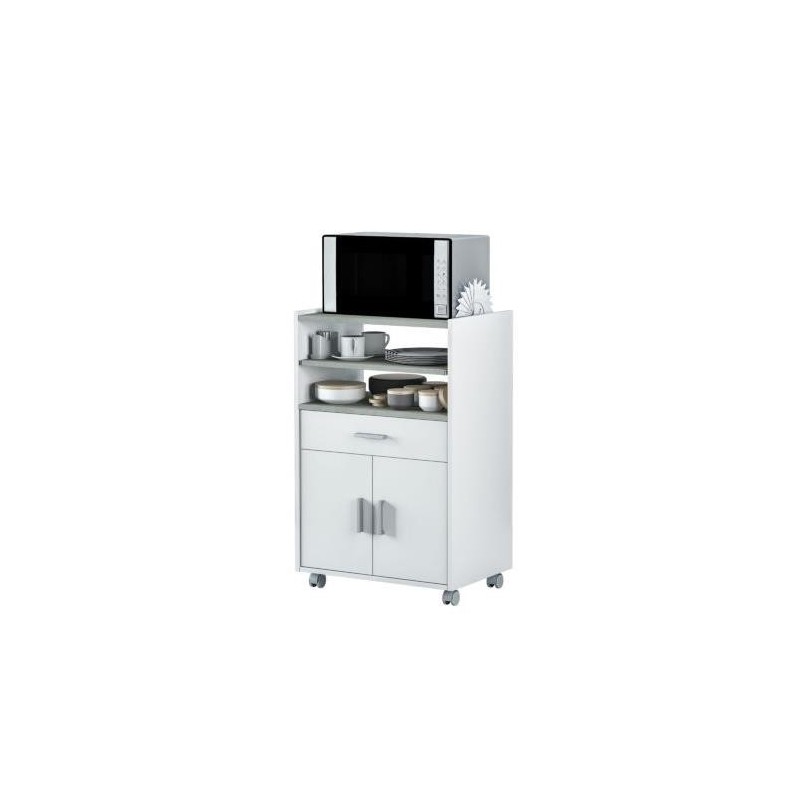 MUEBLE AUXILIAR MICROONDAS BLANCO/GRIS 0L9910O