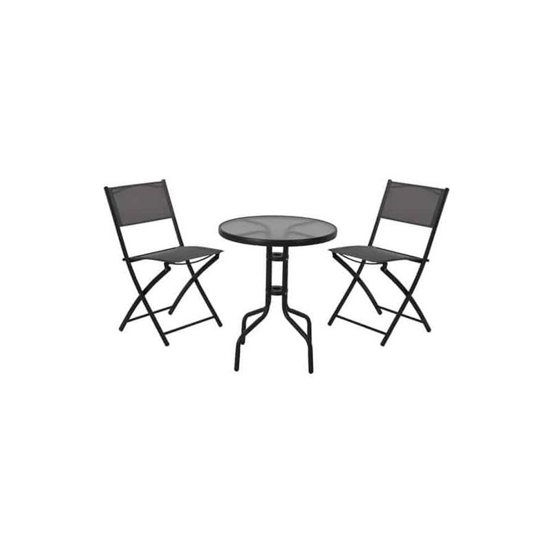 CONJUNTO METAL MESA+2 SILLAS REDONDA X60000110