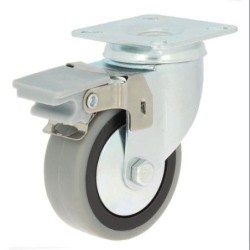 RUEDA CON SOPORTE PLACA ARO GOMA 80 C/FRENO 79330
