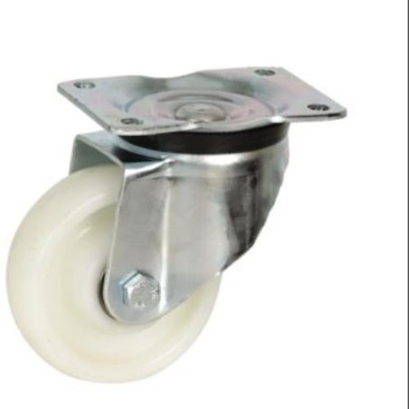 RUEDA CON SOPORTE ARO NYLON 125MM PLACA 75352
