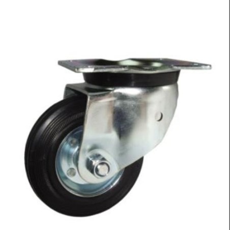 RUEDA C/SOPORTE ARO GOMA/CHAPA 160MM PLACA 75493