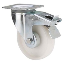 RUEDA GIRATORIA FRENO POLIAMIX BLANCO 160MM