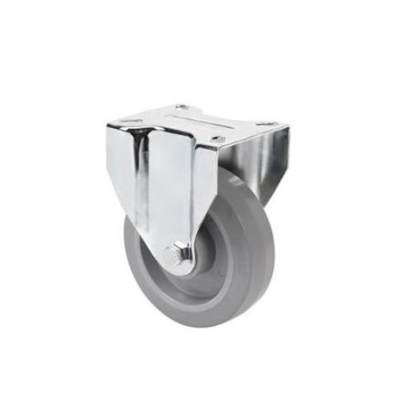 RUEDA FIJA 125 GOMA GRIS ELASTICA 225KG.