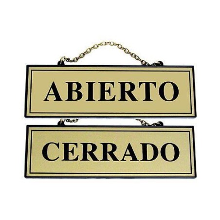 PLACA ABIERTO-CERRADO LATONADO 110