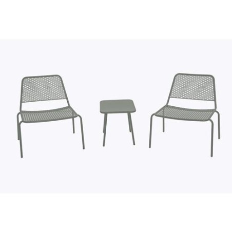 SET BALCON SAKURA ACERO PERFORADO EPOXI GRIS