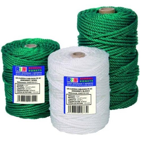 CUERDA CABLEADA PO. 4 CABOS 5 MM. VERDE 200 M.