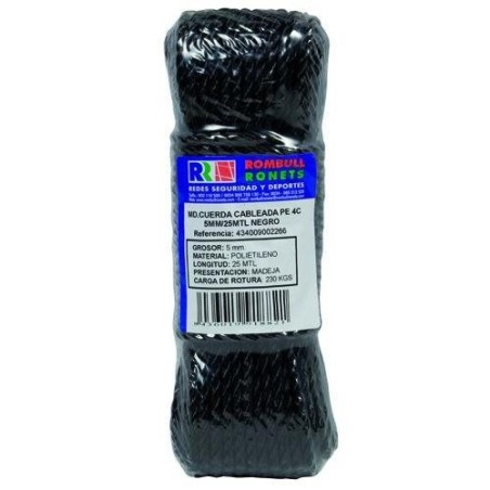 CUERDA CABLEADA PE. 4 CABOS 5 MM. VERDE 20 M.