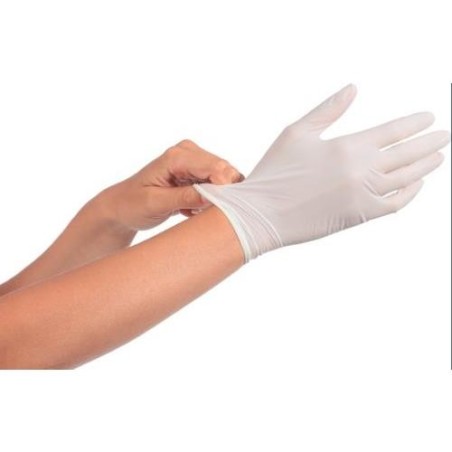 GUANTE DESECHABLE LATEX C/POLVO (CAJA 100) T-M