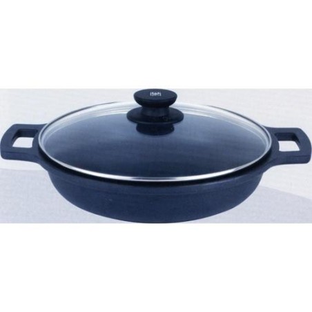 CACEROLA BAJA AL. FUNDIDO CON TAPA CRIS 28 CM.