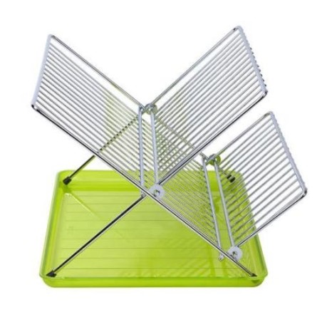ESCURREPLATOS CROMADO PLEGABLE VERDE