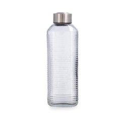 BOTELLA VIDRIO TRANSP ACERO INOX 1,3L VELVET QUID