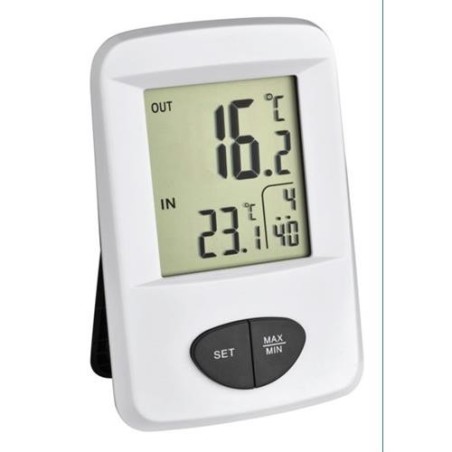 TERMOMETRO DIGITAL CON RELOJ Y SENSOR TEMPERATURA