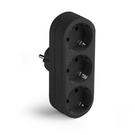 ADAPTADOR TRIPLE TT 16A-250V NEGRO 1333-N