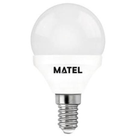 BOMBILLA LED 5 W. ESFERICA E14 LUZ CALIDA 21798