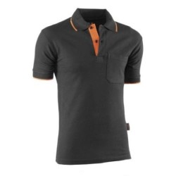POLO TOP RANGE MANGA CORTA NEGRO/NARANJA 647 L