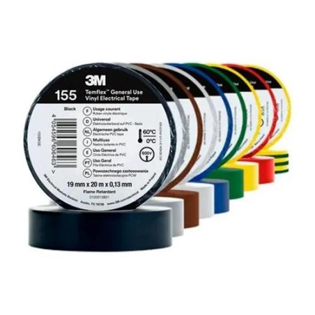 CINTA ELÉCTRICA PVC TEMFLEX 155 PVC AMAR 19MMX20M