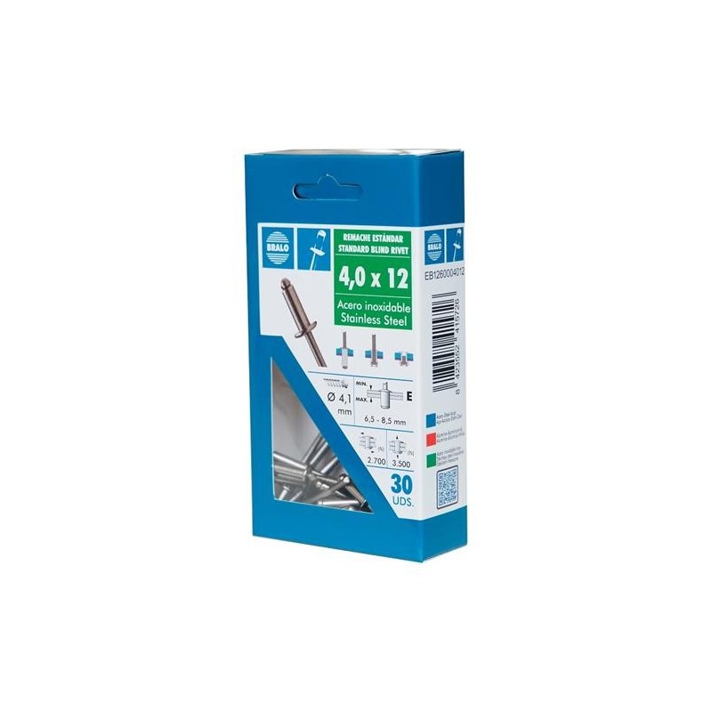 REMACHE INOX/INOX 4,8X10MM. ECOBLISTER (C-30)