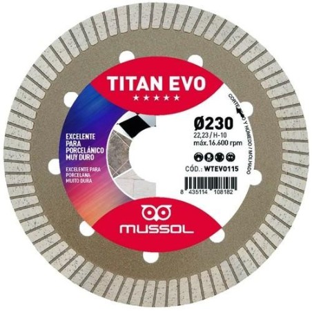 DISCO DIAMANTE TITAN EVO 230MM EJE 22,23MM