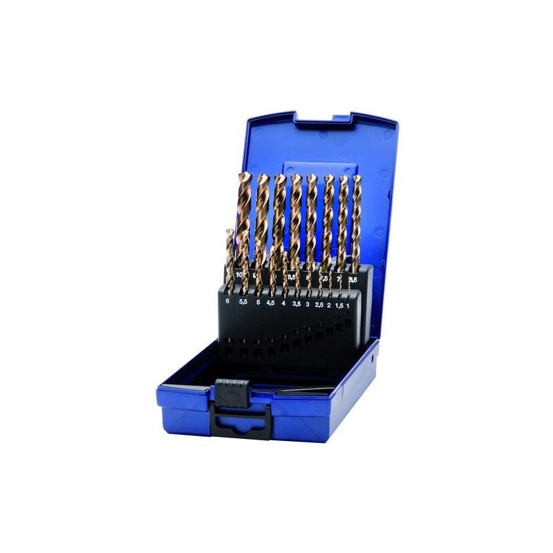 JUEGO BROCAS19 PIEZAS KE10 COBALTO DIN 338 H HSS-E