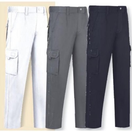 PANTALON STRETCH MULTIBOLSILLOS L9000 BLANCO T-44