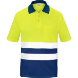 POLO ALTA VISIBILIDAD BICOLOR MANGA CORTA AZUL L